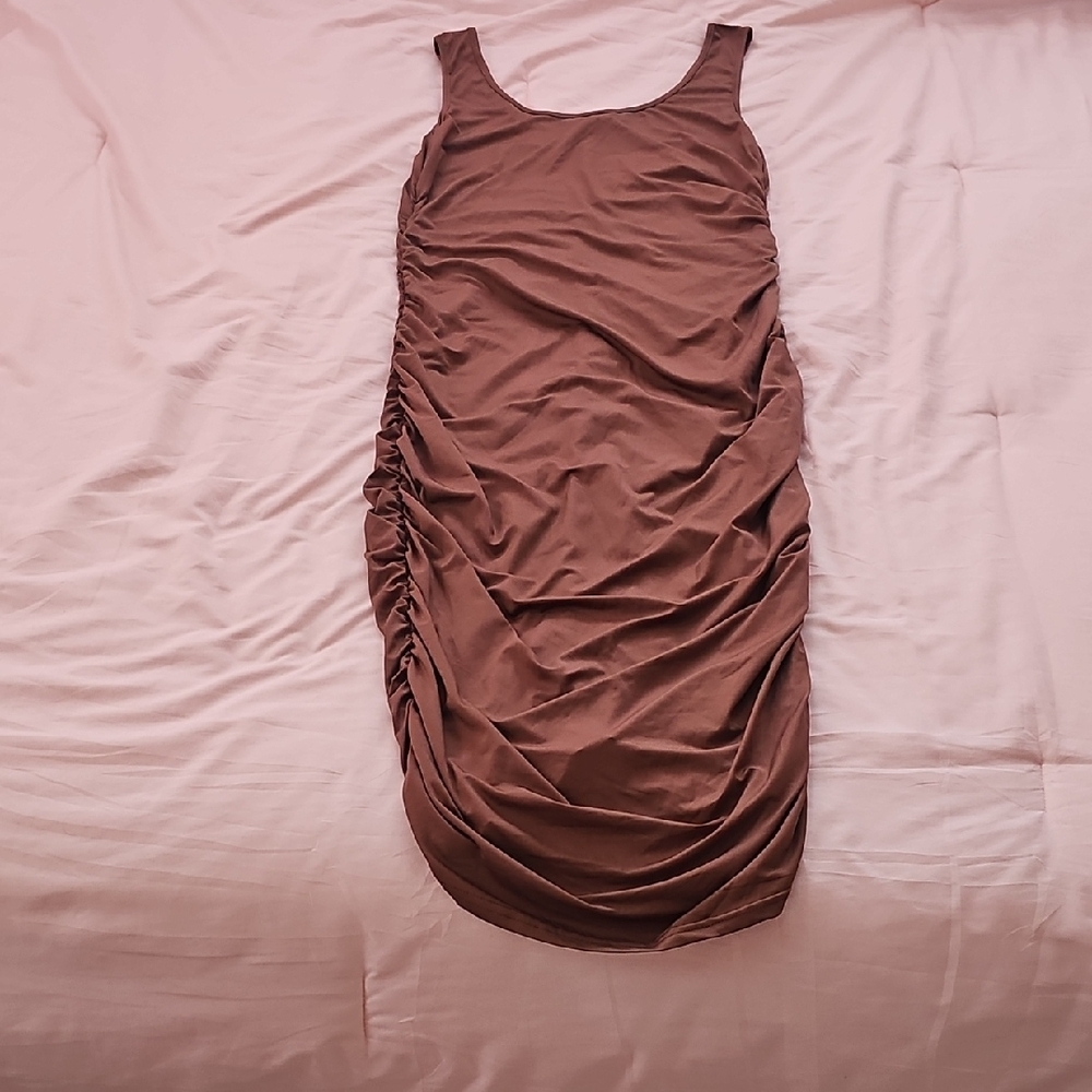Etro Brown Ruched Midi Dress